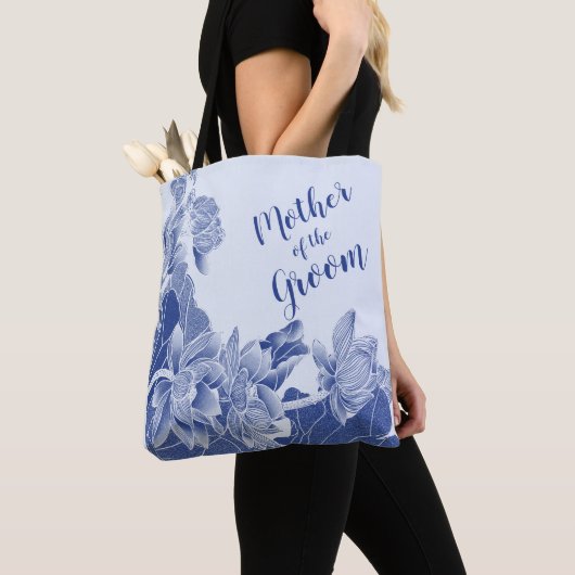 Blaue Lotus-Blume Hochzeitsmutter Tasche (Von Nahem)