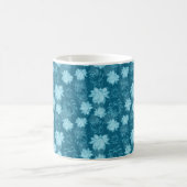 Blaue Lotus-Blume Muster auf türkisfarbenem Hinter Kaffeetasse (Mittel)