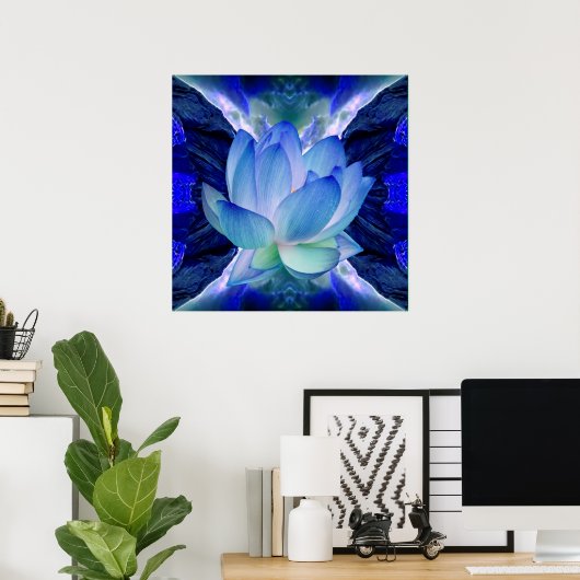 Blaue Lotus-Blume Poster (Heimbüro)