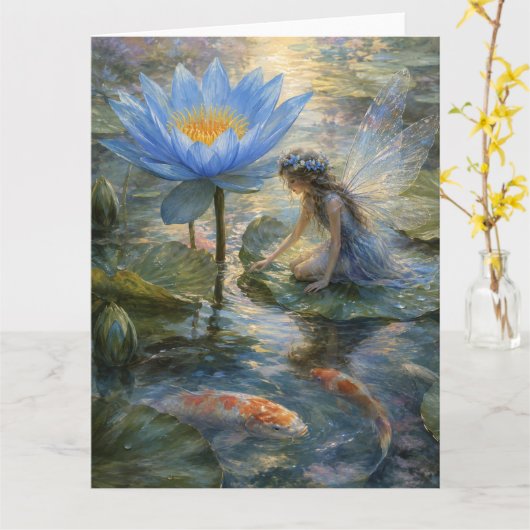 Blaue Lotus Fee Karte (Gelbe Blume)