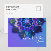 Blaue Lotus-Mandala Postkarte (Vorne/Hinten)