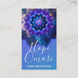 Blaue Lotus-Mandala Visitenkarte