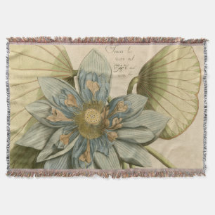 Blaue Lotusblume auf braunem Hintergrund mit Schri Decke