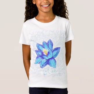 Blaue Lotusblume Botanische Kunstillustration T-Shirt