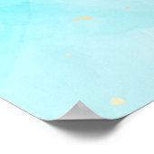 Blaue Lotusblüte Azurblauer Schein Poster (Ecke)