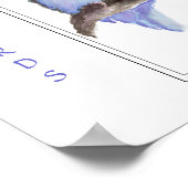 Blaue Lovebirds - Vogel Print Poster (Ecke)