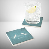 Blaue Lovebirts Blumenstrauß-Untersetzer Steinuntersetzer