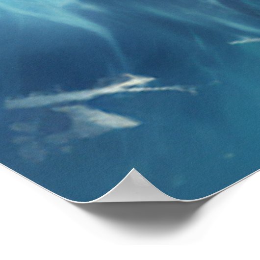 Blaue Löwenwand mit leuchtenden Augen Kunst Poster (Ecke)