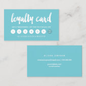 blaue Loyalitätskarte eleganten Typografie robbin Treuekarte (Vorne/Hinten)