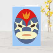 Blaue Lucha Libre Maske Karte (Gelbe Blume)