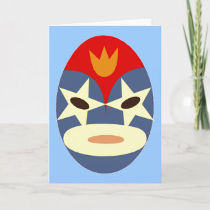 Blaue Lucha Libre Maske Karte