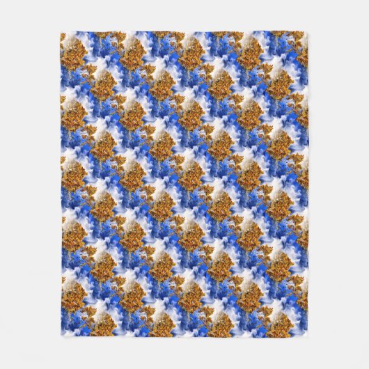 Blaue Luft und Wolken Abstraktes Kunstmuster Fleecedecke (Vorderseite)