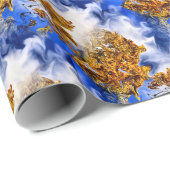 Blaue Luft und Wolken Abstraktes Kunstmuster Geschenkpapier (Rolleneckpunkt)