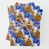 Blaue Luft und Wolken Abstraktes Kunstmuster Geschenkpapier Set (Beispiel)