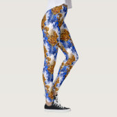 Blaue Luft und Wolken Abstraktes Kunstmuster Leggings (Rechts)