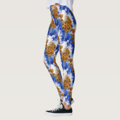 Blaue Luft und Wolken Abstraktes Kunstmuster Leggings (Links)