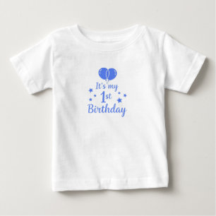 Blaue Luftballons 1. Geburtstag Baby T-shirt