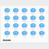 Blaue Luftballons Runder Aufkleber (Blatt)