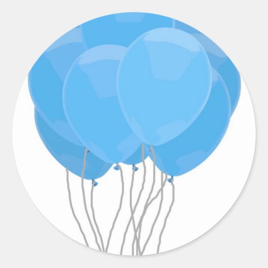 Blaue Luftballons Runder Aufkleber (Vorderseite)