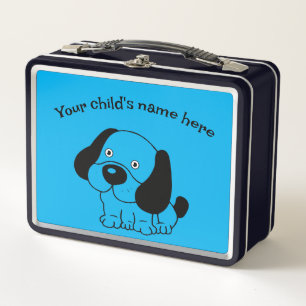 Blaue Lunchbox mit dem Namen Ihres Kindes