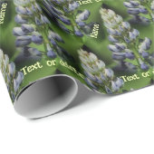 Blaue Lupine Blume Natur Personalisiert Geschenkpapier (Rolleneckpunkt)