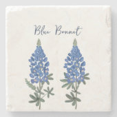 Blaue Lupinen-Blumenkunst-Design Steinuntersetzer (Vorderseite)