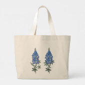 Blaue Lupinen-Kunstblumendesign Jumbo Stoffbeutel (Rückseite)