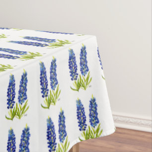 Blaue Lupinen Texas State Florale Wasserfarben Tischdecke