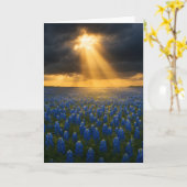 Blaue Lupinenfeld-Grußkarte - Texas Frühling Notiz Karte (Gelbe Blume)