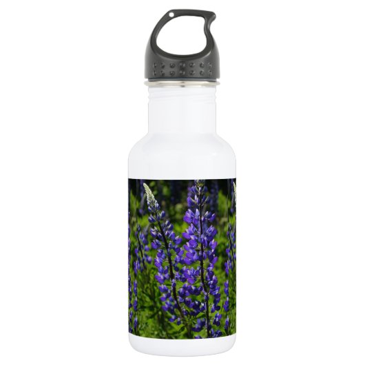 Blaue Lupines Edelstahlflasche (Vorderseite)