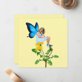 Blaue Lüster auf weißem Lüster - Merkkarte Mitteilungskarte (Vorderseite/Rückseite Beispiel)