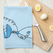 Blaue lustige Cartoon-Roboter-Chemie Geschirrtuch (Viertel Falte)