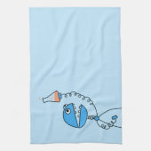 Blaue lustige Cartoon-Roboter-Chemie Geschirrtuch (Vertikal)