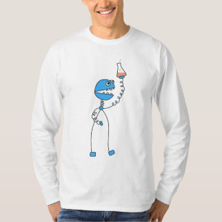 Blaue lustige Cartoon-Roboter-Chemie T-Shirt