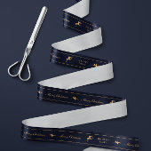 Blaue Luxus-Weihnachts-Schleife personalisiert Satinband
