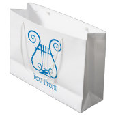 Blaue Lyra Große Geschenktüte (Vorderseite Schrägansicht)