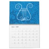 Blaue Lyra Hintergrund Kalender (Mär 2027)