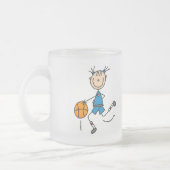 Blaue Mädchen-Basketball-T-Shirts und Geschenke Mattglastasse (Links)