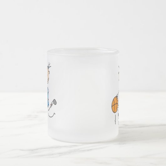 Blaue Mädchen-Basketball-T-Shirts und Geschenke Mattglastasse (Mittel)