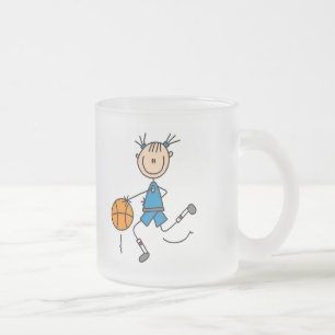 Blaue Mädchen-Basketball-T-Shirts und Geschenke Mattglastasse