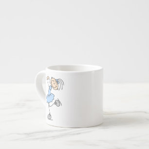 Blaue Mädchen-Figurenläufer-T-Shirts und Geschenke Espressotasse