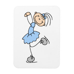 Blaue Mädchen-Figurenläufer-T-Shirts und Geschenke Magnet