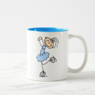 Blaue Mädchen-Figurenläufer-T-Shirts und Geschenke Zweifarbige Tasse