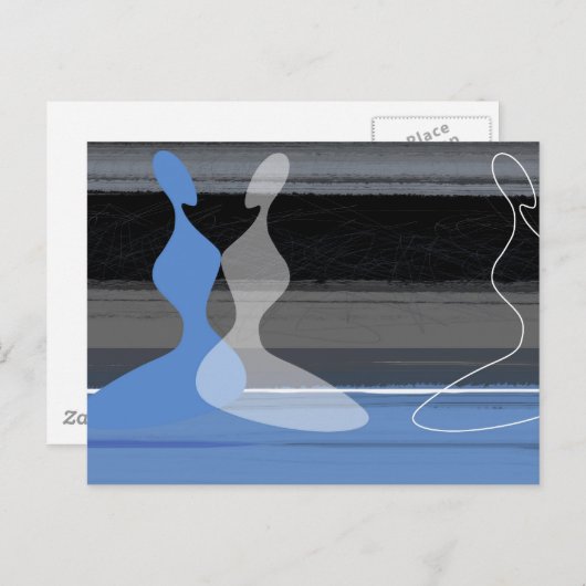 Blaue Mädchen Postkarte (Vorne/Hinten)