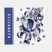 Blaue Mädchen Sportstube Dekoration Basketball Sta Fleecedecke (Vorderseite (Horizontal))