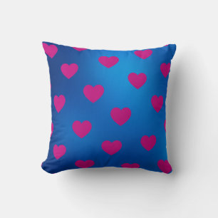 Blaue Magenta Cozy Moderne Romantische Chic Herz  Kissen
