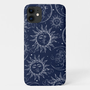 Blaue Magie Vintage Himmels-Sonne Mond Sterne Case-Mate iPhone Hülle