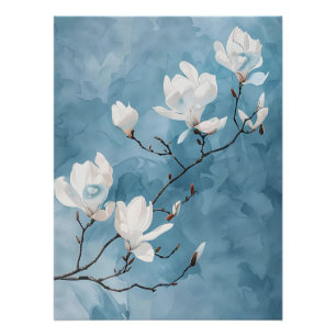 Blaue Magnolia Poster