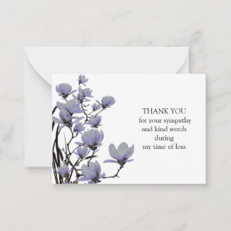 Blaue Magnolienblüten Dankeskarten Mitteilungskarte