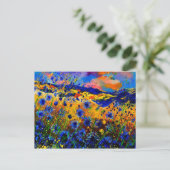 Blaue Maisblumen 0746 Postkarte (Stehend Vorderseite)